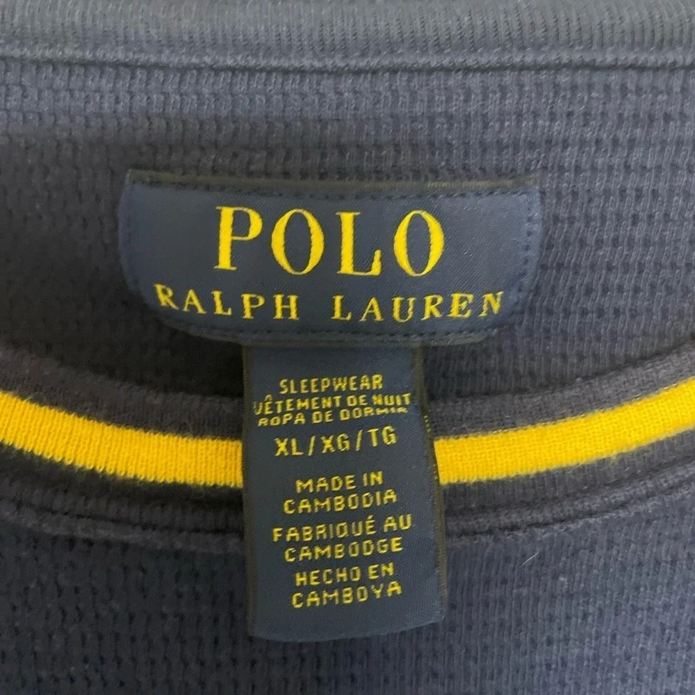 Polo Ralph Lauren Embroidered‎ Thermal Waffle Knit Sleep Shirt Mens XL